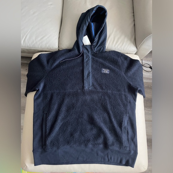 Abercrombie & Fitch Men’s Quarter Zip Teddy Fleece Hoodie - Size XXL - Picture 3 of 11